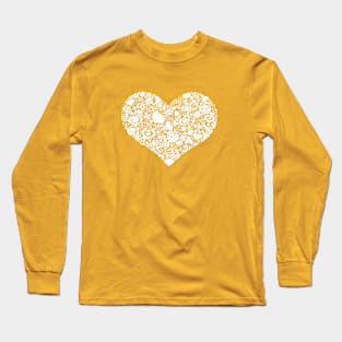 Valentites heart of objects white Long Sleeve T-Shirt